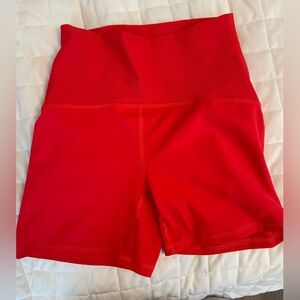 Red biker shorts